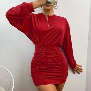 SHEIN ruched mini dress